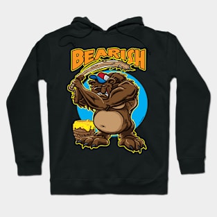 Bearish Bear, Bear with Spiked Bat Hoodie